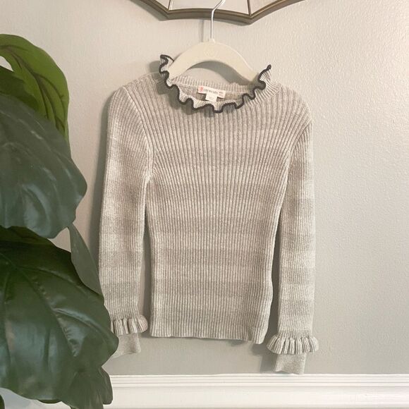 Little Girls Crewcuts J.Crew Grey Metallic turtle neck sweater, size 4/5 years - Picture 1 of 8